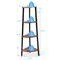 4 Tier Corner Shelf Ladder Bookcase Space Saving Storage Black Brown